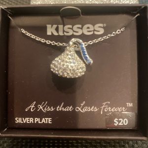 Hershey Kisses silver plated Hershey kiss pendant on 18 in chain